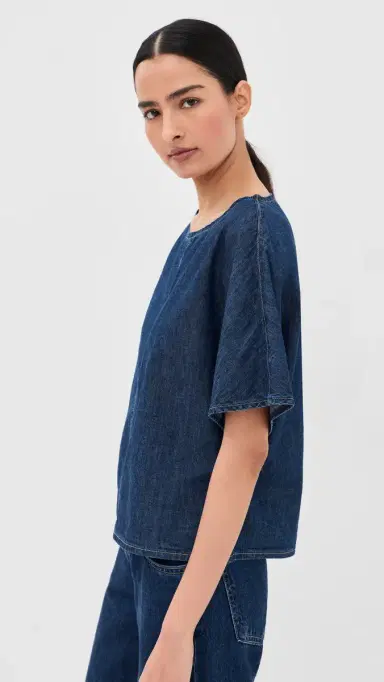TWP Simple Denim Tee Dark tone | Thumbnail 4