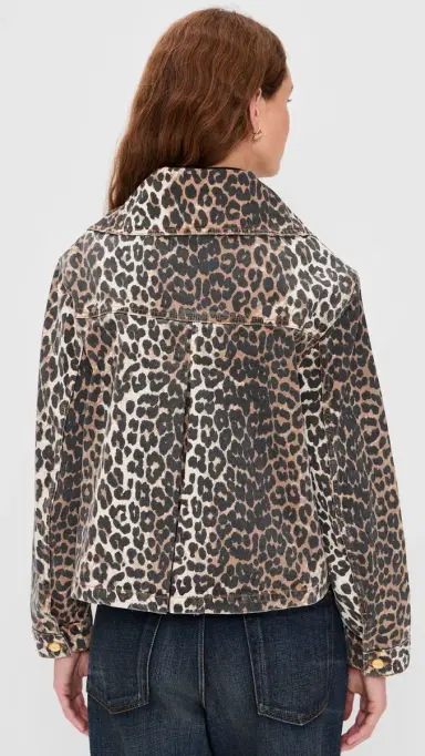 GANNI Print Denim Jacket Almond Milk | Thumbnail 3 GANNI Print Denim Jacket Almond Milk | Thumbnail 3