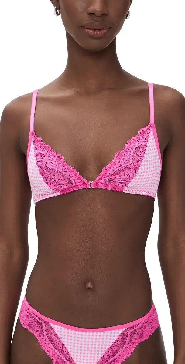 Amara Bralette trawberry Gingham