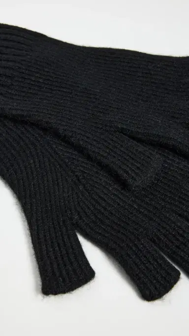 Vince Cashmere Blend Rib Knit Fingerless Gloves | Thumbnail 3