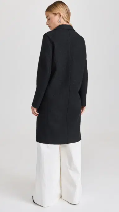 Harris Wharf London Overcoat Boiled Wool Black 48 | Thumbnail 3
