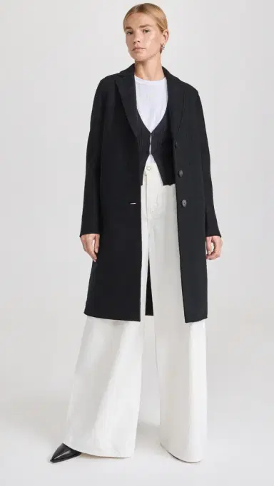 Harris Wharf London Overcoat Boiled Wool Black 48 | Thumbnail 5