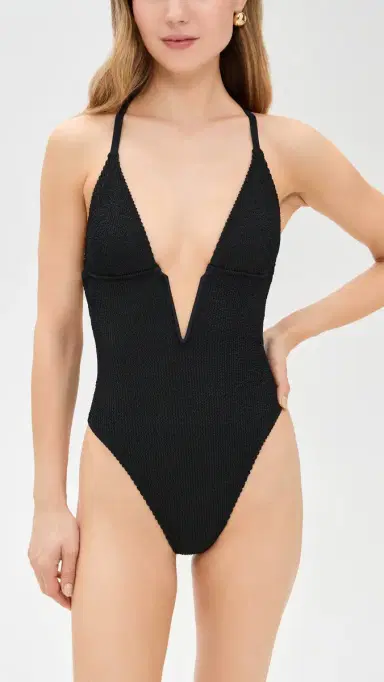 GOOD AMERICAN Always Fits Deep V Underwire One Piece | Thumbnail 5