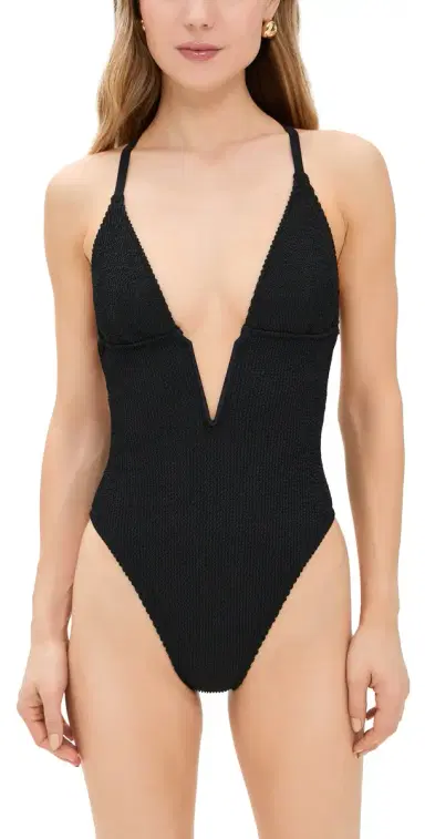 GOOD AMERICAN Always Fits Deep V Underwire One Piece | Thumbnail 1