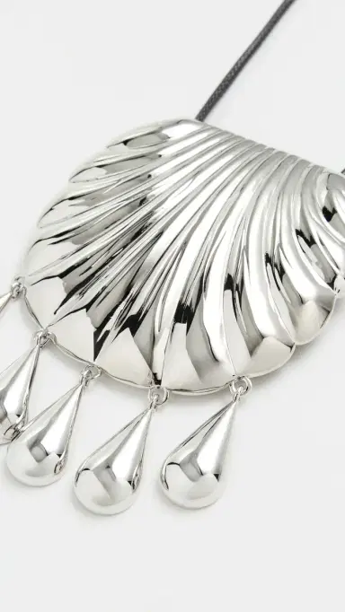 MAYAMAR Shell Pendant Necklace Silver Silver One Size | Thumbnail 4