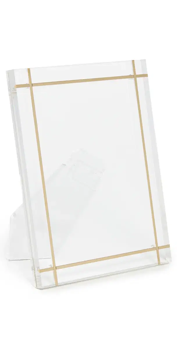 Tizo Design Lucite Frame with Brass Inlay 5x7 Clear/Gold Metal One Size