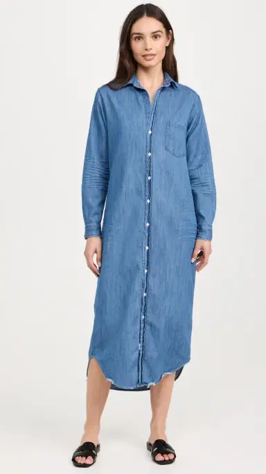 FRANK & EILEEN Chambray Shirtdress Vintage Stonewashed Indigo | Thumbnail 2