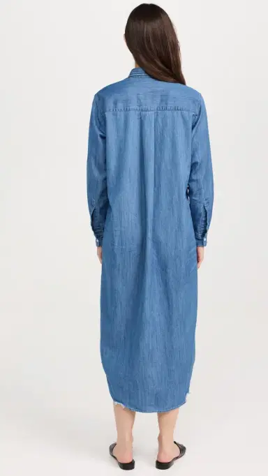 FRANK & EILEEN Chambray Shirtdress Vintage Stonewashed Indigo | Thumbnail 3