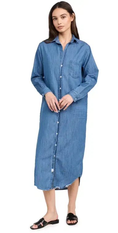 FRANK & EILEEN Chambray Shirtdress Vintage Stonewashed Indigo | Thumbnail 1