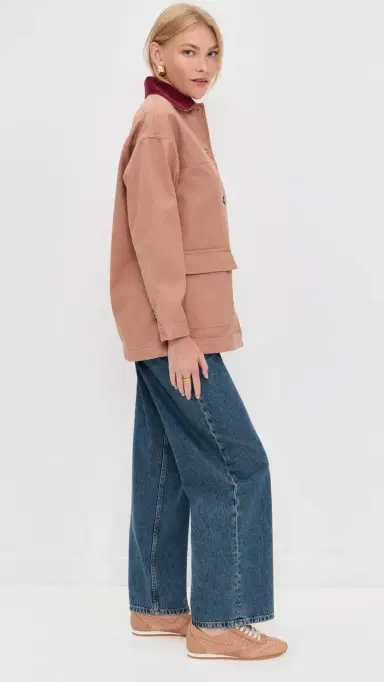 LE BOP Dree Mid- Length Oversized Barn Jacket Mocha | Thumbnail 5 LE BOP Dree Mid- Length Oversized Barn Jacket Mocha | Thumbnail 5