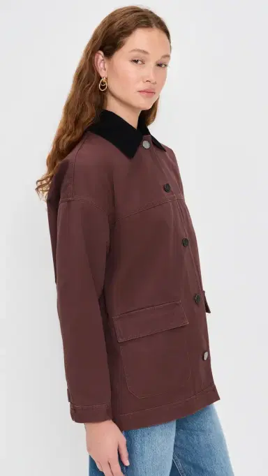LE BOP Dree Mid- Length Oversized Barn Jacket Chocolate | Thumbnail 4 LE BOP Dree Mid- Length Oversized Barn Jacket Chocolate | Thumbnail 4