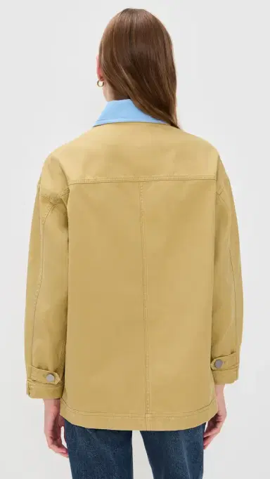 LE BOP Dree Mid- Length Oversized Barn Jacket Khaki | Thumbnail 3 LE BOP Dree Mid- Length Oversized Barn Jacket Khaki | Thumbnail 3