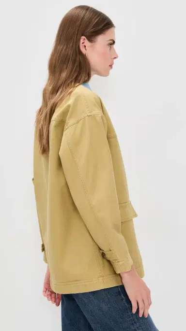 LE BOP Dree Mid- Length Oversized Barn Jacket Khaki | Thumbnail 4 LE BOP Dree Mid- Length Oversized Barn Jacket Khaki | Thumbnail 4