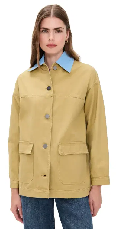 LE BOP Dree Mid- Length Oversized Barn Jacket Khaki | Thumbnail 1 LE BOP Dree Mid- Length Oversized Barn Jacket Khaki | Thumbnail 1