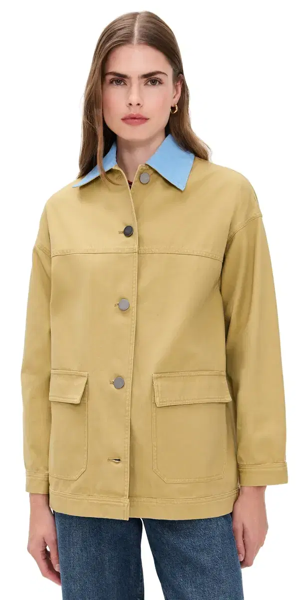 LE BOP Dree id- Length Oversized Barn Jacket Khaki