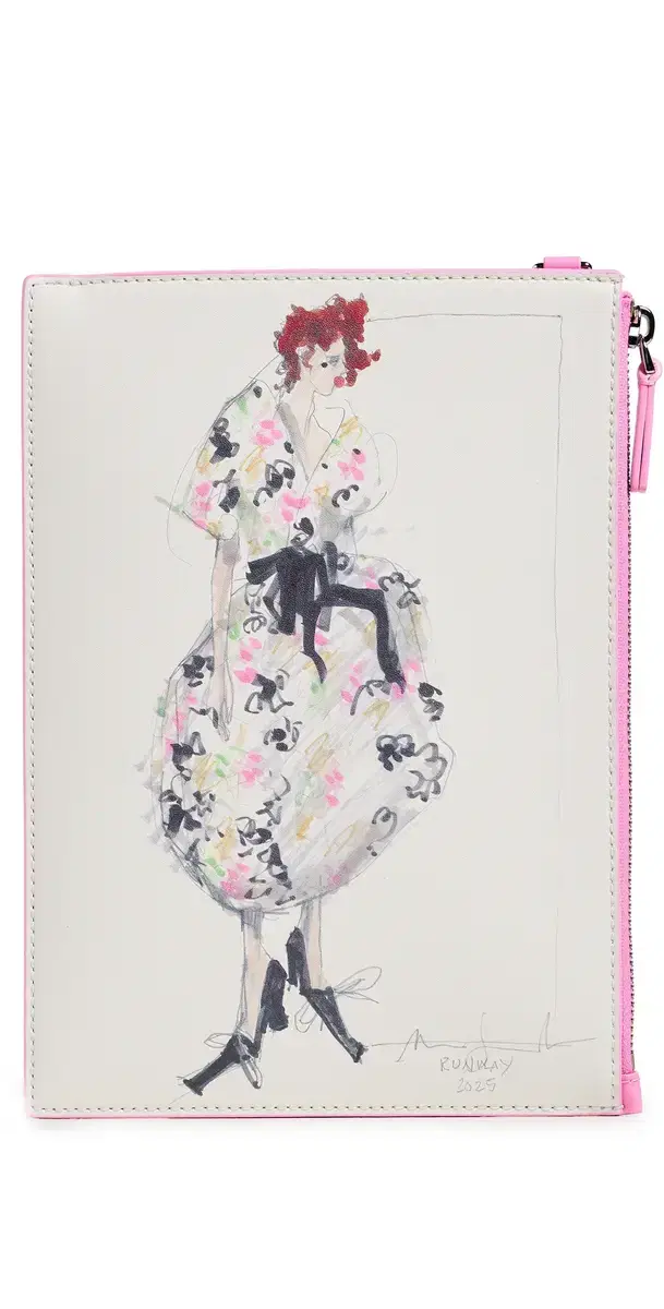 The Runway Illustration Wristlet Ribbon Pink One Size