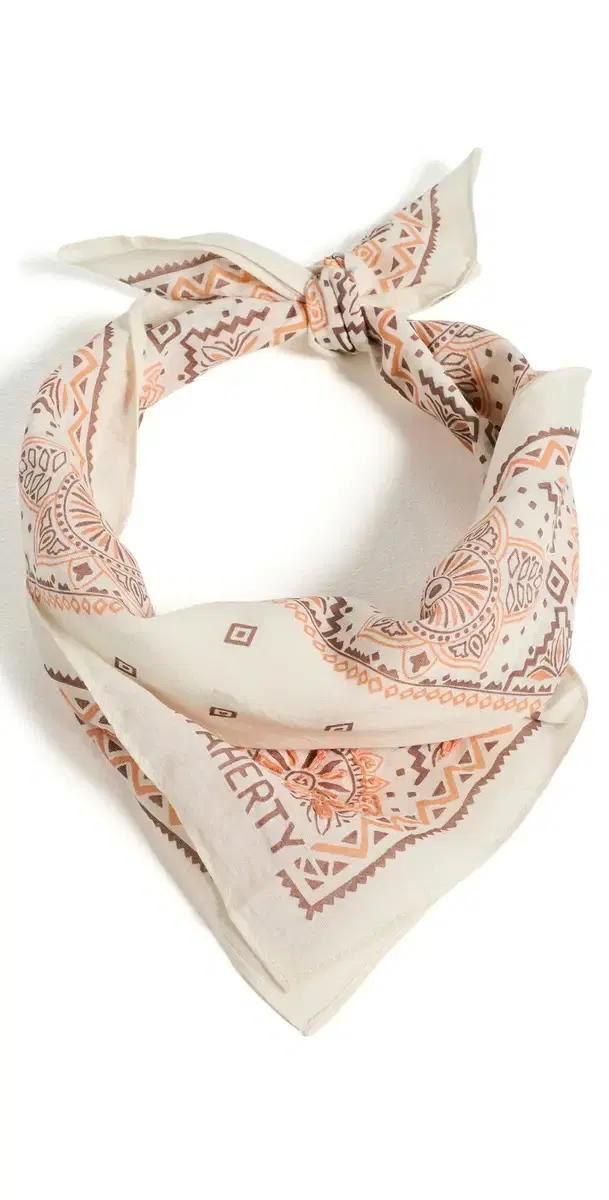 Faherty Star Geo Bandana Scarf Egret One Size