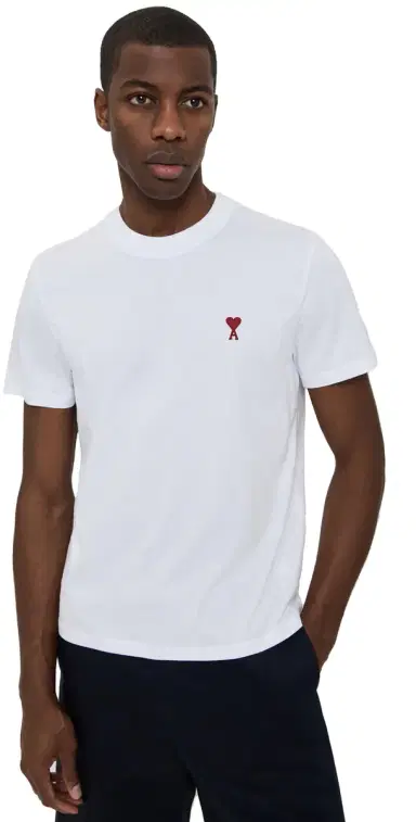 AMI ADC Classic Fit Red Logo Tee White | Thumbnail 1 AMI ADC Classic Fit Red Logo Tee White | Thumbnail 1