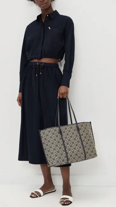 Tory Burch Perry T Monogram Tote Tory Navy | Thumbnail 3 Tory Burch Perry T Monogram Tote Tory Navy | Thumbnail 3