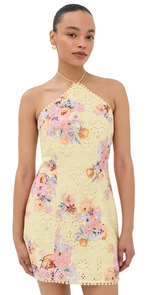 Hemant and Nandita Halterneck ini Dress Yellow