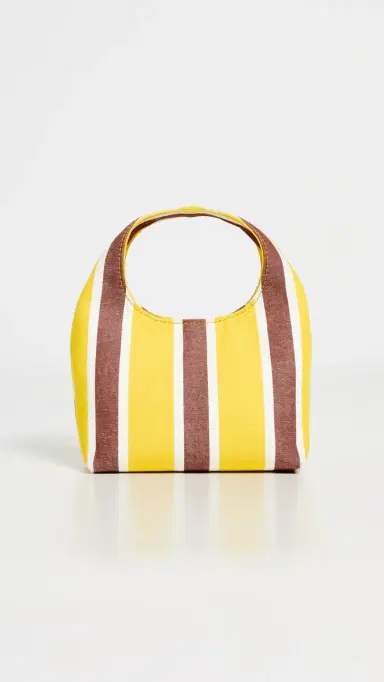 Loeffler Randall Kenzie Mini Bucket Clutch Yellow/White/Maroon Stripe One Size | Thumbnail 2 Loeffler Randall Kenzie Mini Bucket Clutch Yellow/White/Maroon Stripe One Size | Thumbnail 2