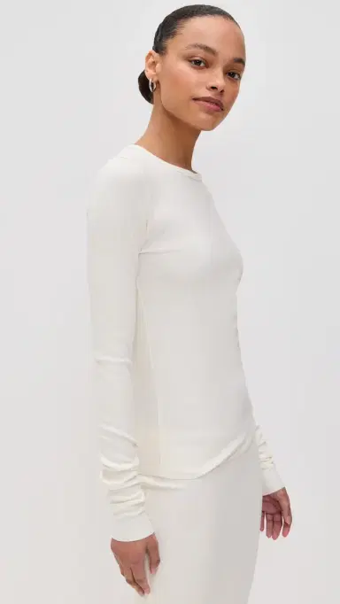 Éterne ong Sleeve Fitted Top Cream | Thumbnail 4