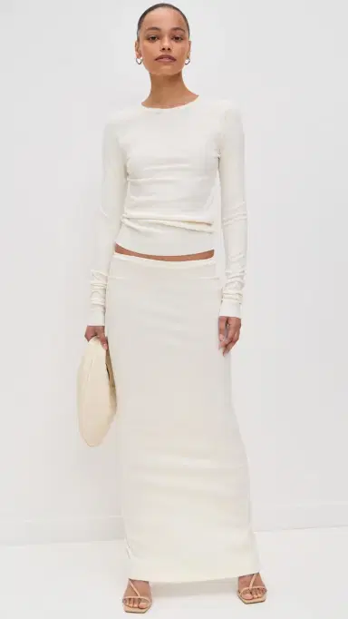 Éterne ong Sleeve Fitted Top Cream | Thumbnail 5