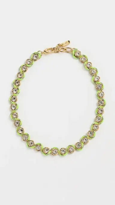 Logan Tay Paracord Pave Chain Necklace Gold One Size | Thumbnail 2