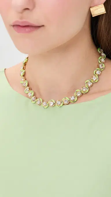 Logan Tay Paracord Pave Chain Necklace Gold One Size | Thumbnail 3