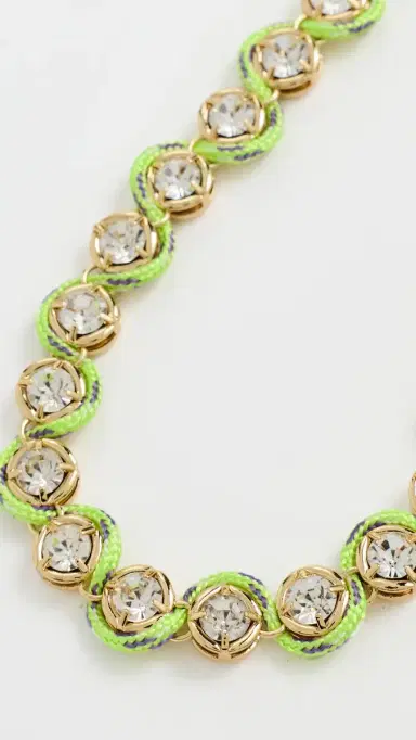 Logan Tay Paracord Pave Chain Necklace Gold One Size | Thumbnail 4
