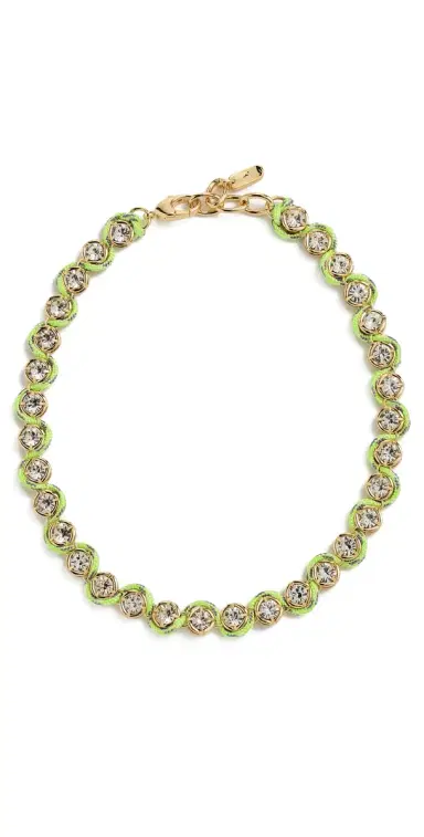 Logan Tay Paracord Pave Chain Necklace Gold One Size | Thumbnail 1