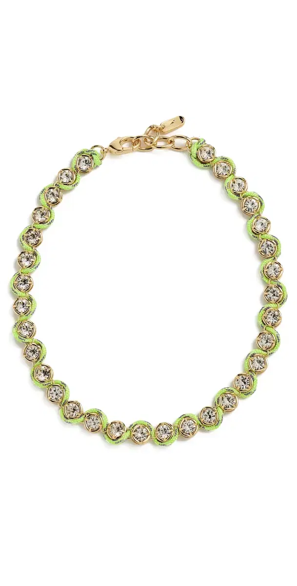 Logan Tay Paracord Pave Chain Necklace Gold One Size
