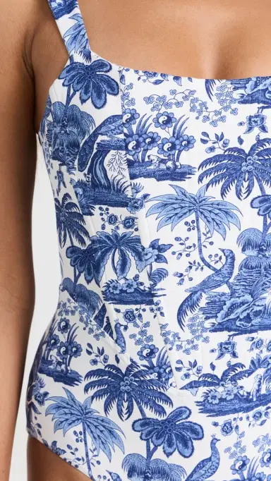 Staud Adelaide One Piece Blue Toile XS | Thumbnail 6 Staud Adelaide One Piece Blue Toile XS | Thumbnail 6