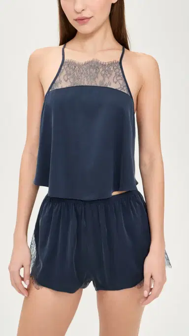Lunya Washable Silk Lace Cami Shorts Set Deep Blue | Thumbnail 2 Lunya Washable Silk Lace Cami Shorts Set Deep Blue | Thumbnail 2