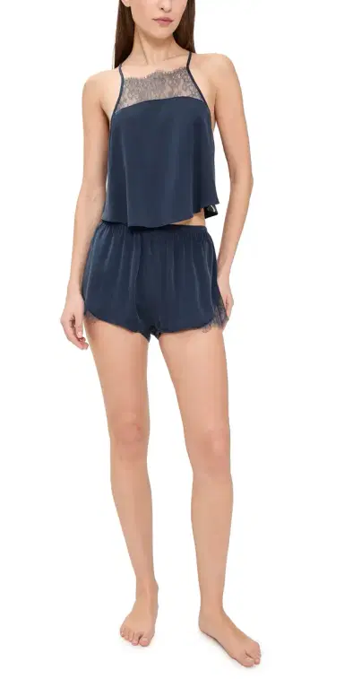 Lunya Washable Silk Lace Cami Shorts Set Deep Blue | Thumbnail 1 Lunya Washable Silk Lace Cami Shorts Set Deep Blue | Thumbnail 1