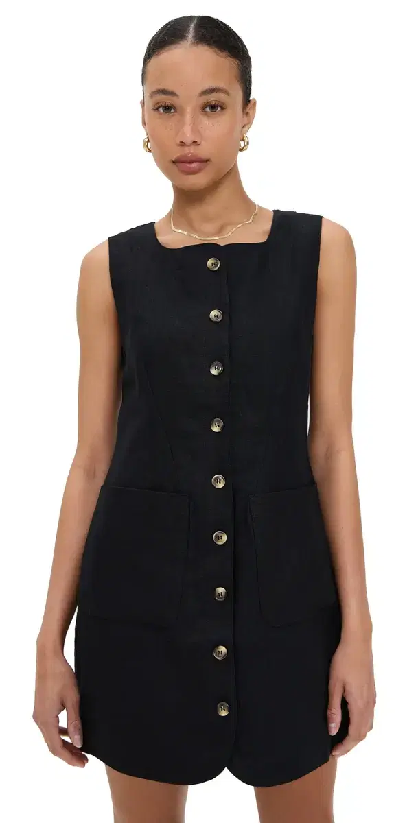 POSSE Emma Button Down ini Dress Black
