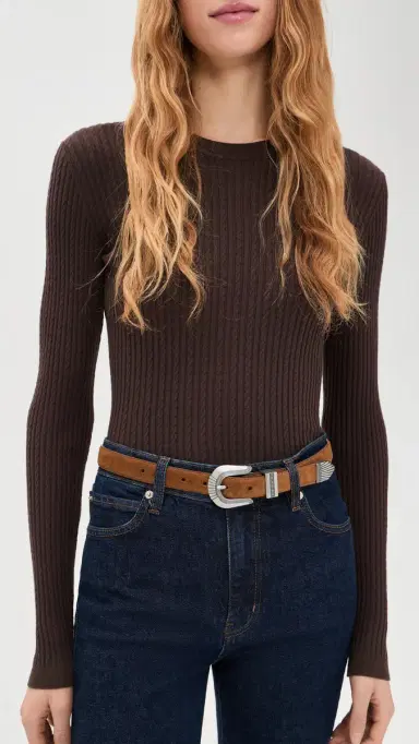 Madewell Overt Western Belt Warm Chestnut Suede L | Thumbnail 3 Madewell Overt Western Belt Warm Chestnut Suede L | Thumbnail 3