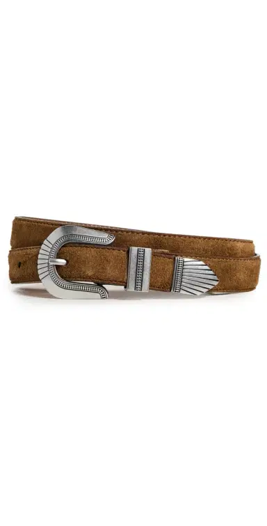 Madewell Overt Western Belt Warm Chestnut Suede L | Thumbnail 1 Madewell Overt Western Belt Warm Chestnut Suede L | Thumbnail 1