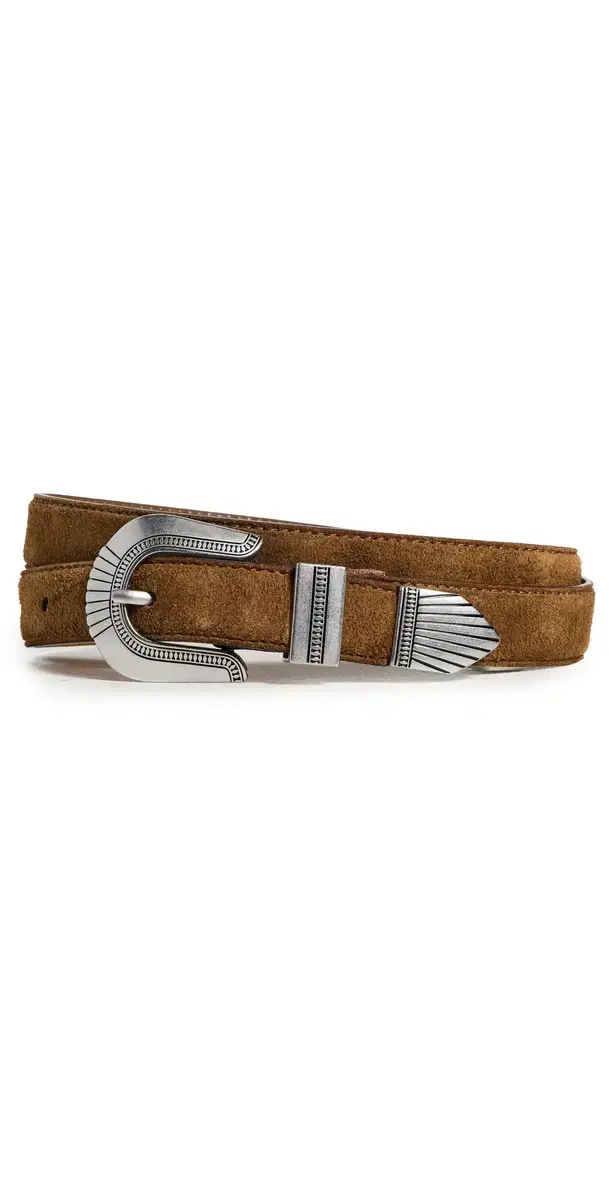 Overt Western Belt Warm Chestnut Suede