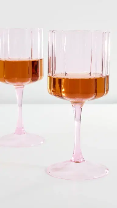 FAZEEK Wave Wine Glasses Pink One Size | Thumbnail 4