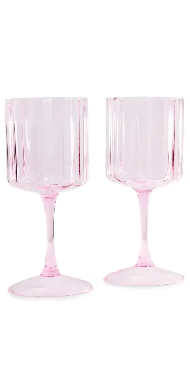 FAZEEK Wave Wine Glasses Pink One Size