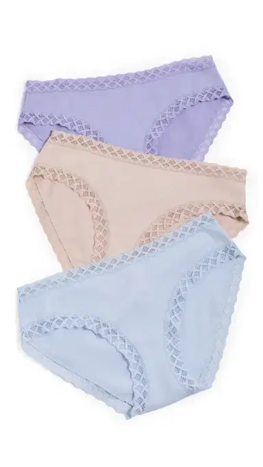 Natori Bliss Brief 3 Pack Violet Tulip/Lt Mocha/Blue Mst L | Thumbnail 6