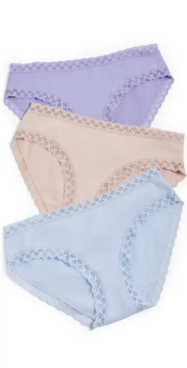 Natori Bliss Brief 3 Pack Violet Tulip/Lt Mocha/Blue Mst L | Thumbnail 1