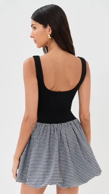 LE BOP Piper Combo Dress Black/Gingham | Thumbnail 3 LE BOP Piper Combo Dress Black/Gingham | Thumbnail 3