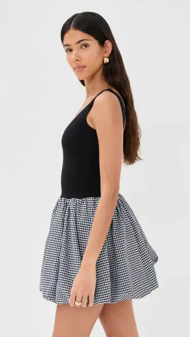 LE BOP Piper Combo Dress Black/Gingham | Thumbnail 4 LE BOP Piper Combo Dress Black/Gingham | Thumbnail 4