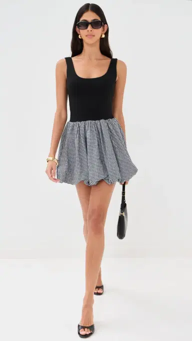 LE BOP Piper Combo Dress Black/Gingham | Thumbnail 5 LE BOP Piper Combo Dress Black/Gingham | Thumbnail 5