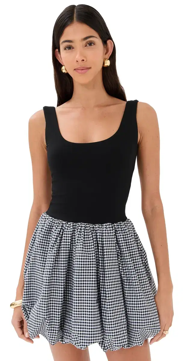LE BOP Piper Combo Dress Black/Gingham
