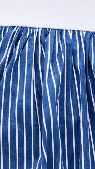 LE BOP Piper Combo Dress White/Blue Stripe M | Thumbnail 6