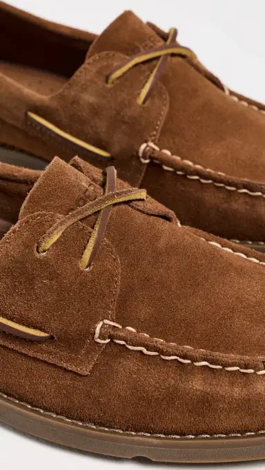 Sperry Authentic Original 2 Eye Ripple Boat Shoes Dark Brown | Thumbnail 5