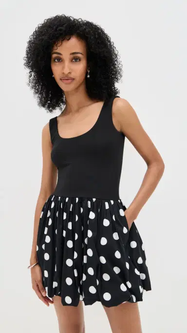 LE BOP Piper Combo Dress Black/Polka Dot | Thumbnail 2